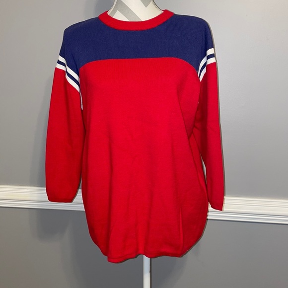 UNIF - Red and navy blue sweater - Picture 1 of 4